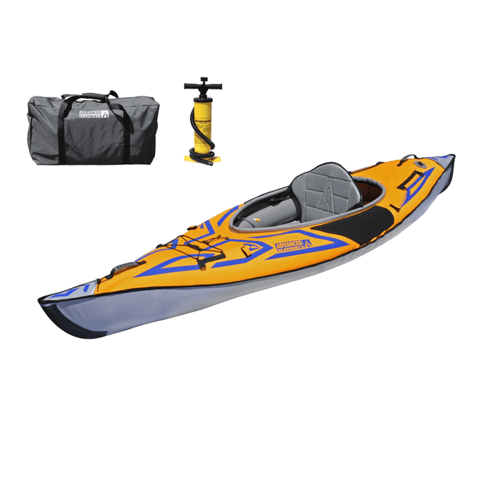 Advanced Elements AdvancedFrame Sport Kayak WITH Pump, Orange/Blue