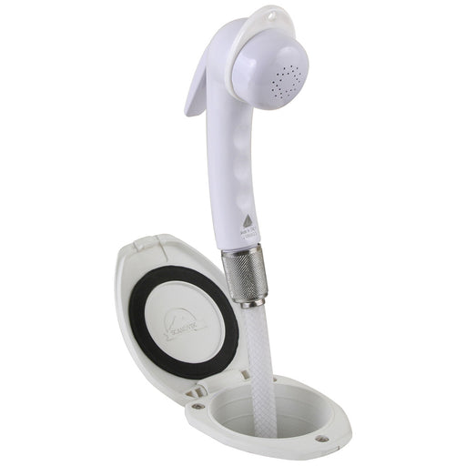 Scandvik Recessed Shower w6 White Hose  Euro Trigger Sprayer 12107P