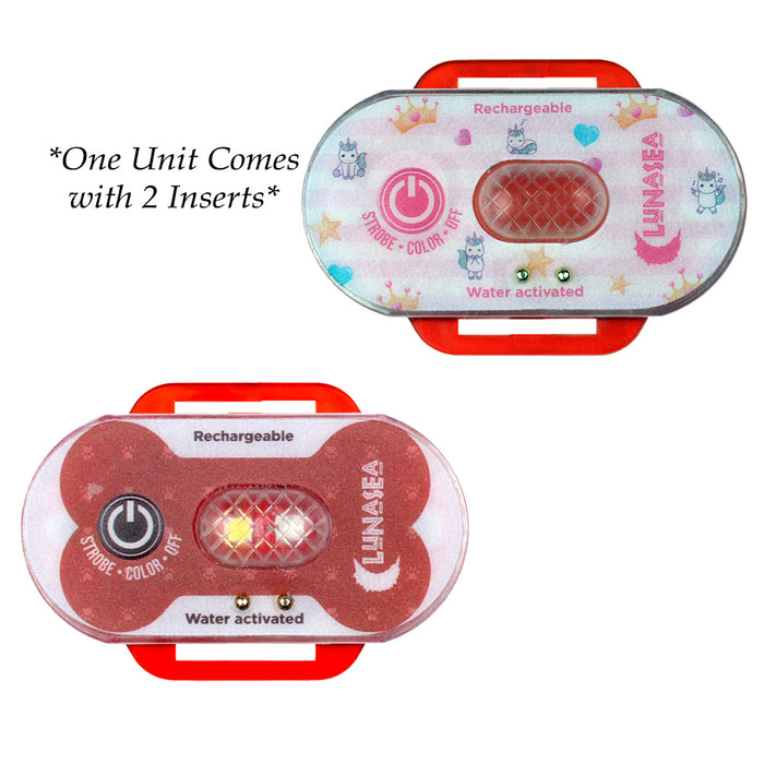 Lunasea ChildPet Safety Water Activated Strobe Light  Red Case Blue Attention Light LLB63RBE001