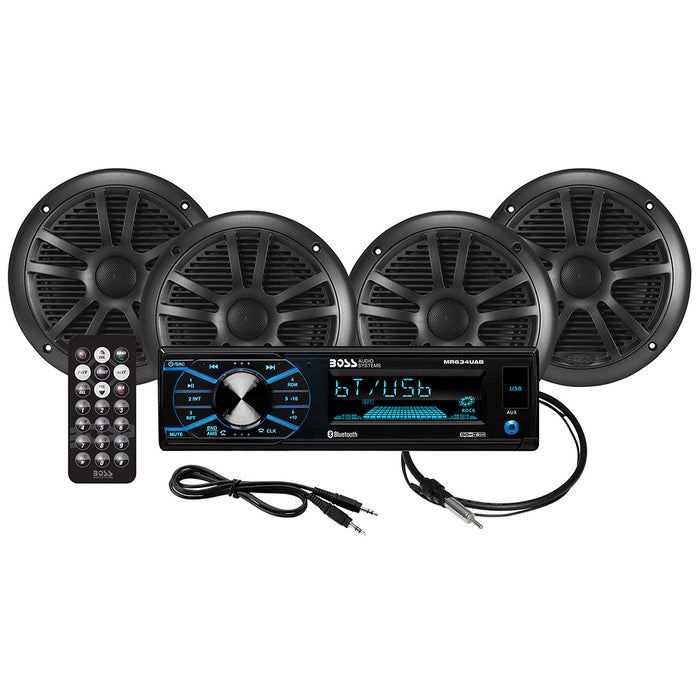 Boss Audio MCBK634B64 Kit wMR634UAB 4 MR6B Speakers  MRANT10 Antenna MCBK634B64