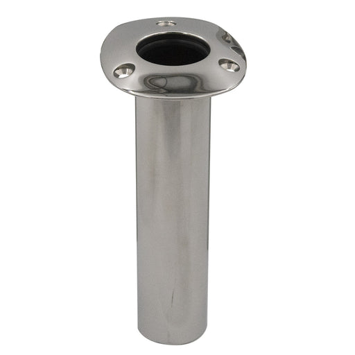 CE Smith 70 Series Standard Flush Mount Rod Holder  0 Degree  Stainless Steel  Cast Bottom  Black Liner 536700C