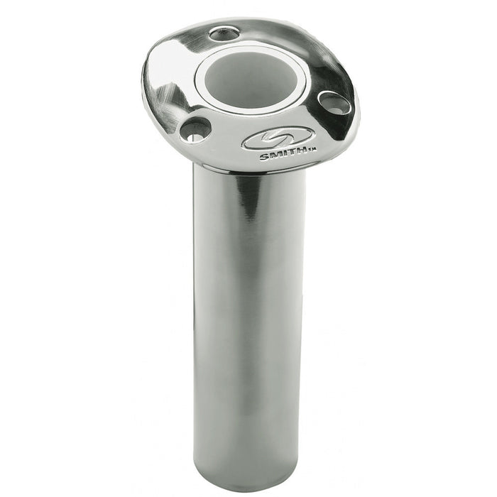 CE Smith Flush Mount Rod Holder  0 Degree  9 Depth  Stainless Steel  Cast Bottom  White Vinyl Liner 53670CA