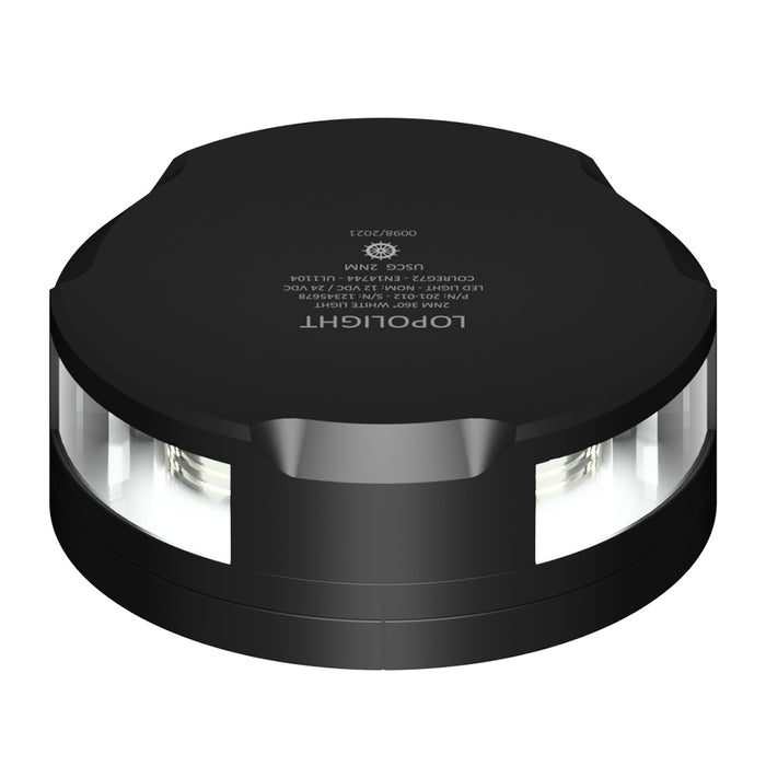 Lopolight 360Degree Anchor Light  2NM  Black Housing wFB Base 201012FBB