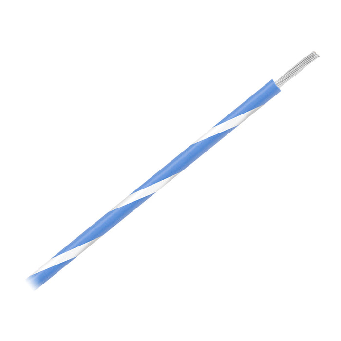 Pacer 16 AWG Gauge Striped Marine Wire 500 Spool  Blue wWhite Stripe WUL16BL9500