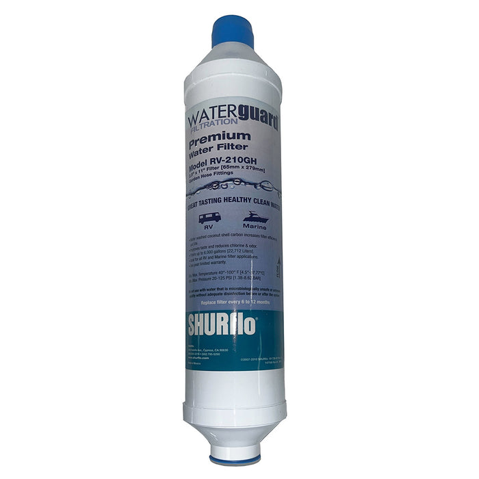Shurflo by Pentair City Water Entry InLine Filter wGarden Hose Ends RV210GHA