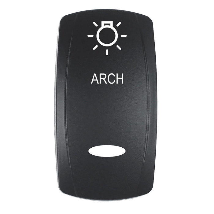 Pacer Actuator  ARCH fV Series Contura Switches  Black  Laser Etched TopBottom Light EV2LEARCH