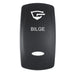 Pacer Actuator  BILGE fV Series Contura Switches  Black  Laser Etched TopBottom Light EV2LEBLG