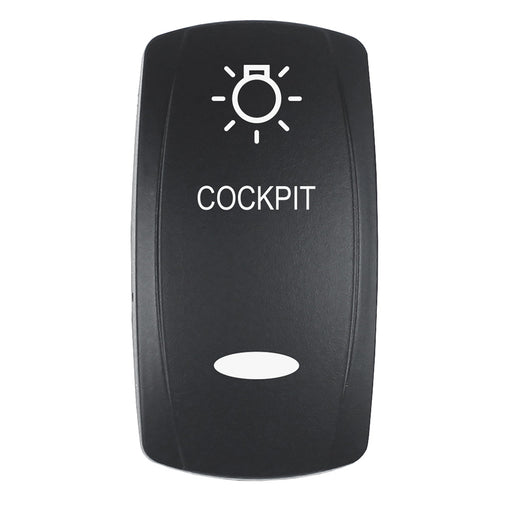 Pacer Actuator  COCKPIT fV Series Contura Switches  Black  Laser Etched TopBottom Light EV2LECKPT