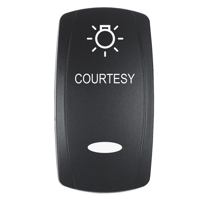 Pacer Actuator  COURTESY fV Series Contura Switches  Black  Laser Etched TopBottom Light EV2LECTSY