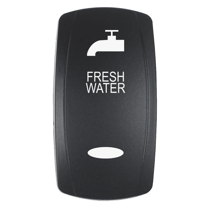Pacer Actuator  FRESH WATER fV Series Contura Switches  Black  Laser Etched TopBottom Light EV2LEFRSH
