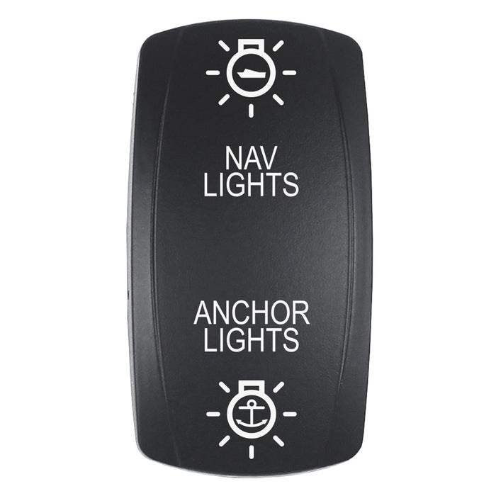 Pacer Actuator  NAVANC fV Series Contura Switches  Black  Laser Etched TopBottom Light EV2LENAVANC