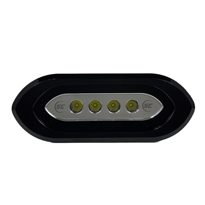 ShadowCaster Flush Mount Spreader Light  Black Housing  White SCMSLF4XGWBK