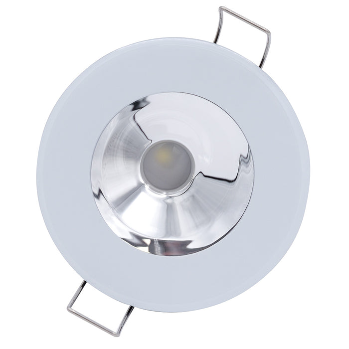 Lumitec Illusion Flush Mount LED Down Light  Spectrum RGBW  Warm White  White Housing  Chrome Reflector 117135