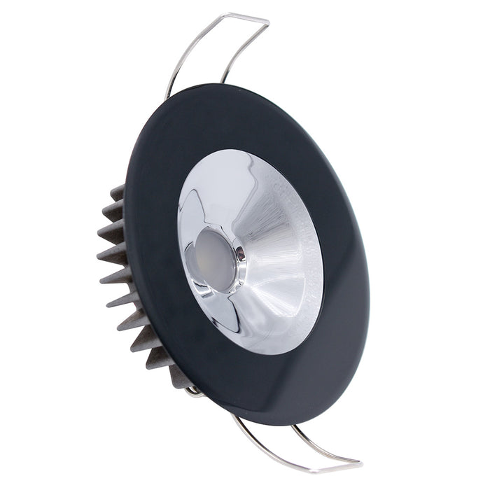 Lumitec Illusion Flush Mount LED Down Light  Spectrum RGBW  Warm White  Black Housing  Chrome Reflector 117165