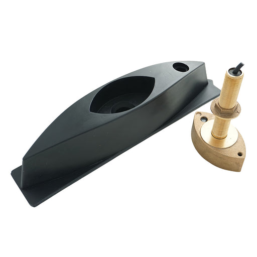 Echonautics Bronze Stem ThruHull CW DualFrequency Transducer wFairing Block  600W 50200 kHz CB101D600CWFB