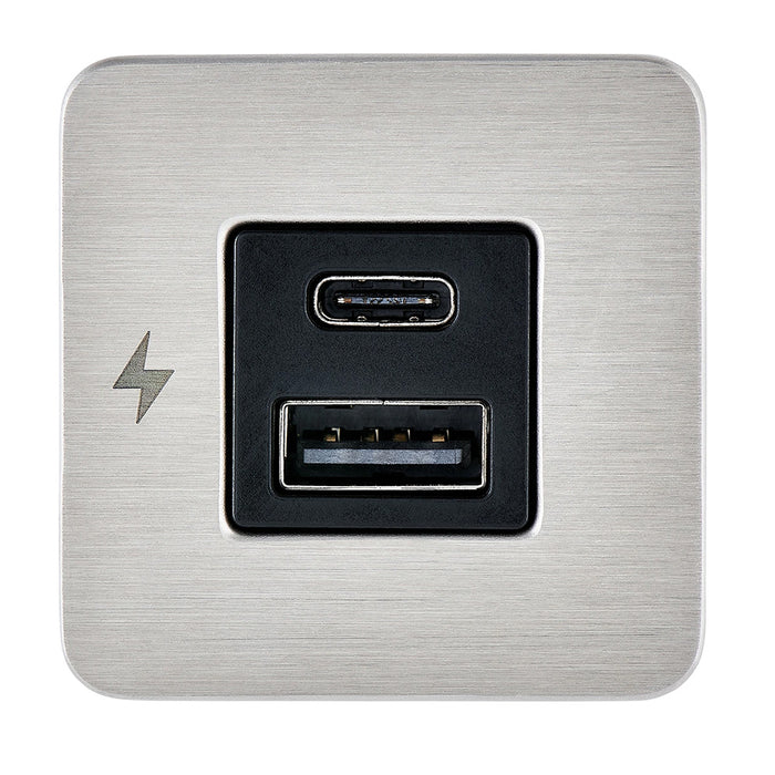 Scanstrut TILE USBAUSBC Interior Charging Socket  1224V  Stainless Steel Bezel SCTILE11