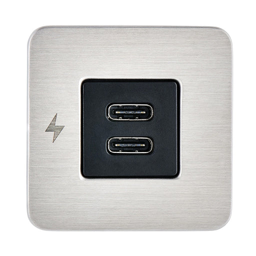 Scanstrut TILE USBC Interior Charging Socket  1224V  Stainless Steel Bezel SCTILE21