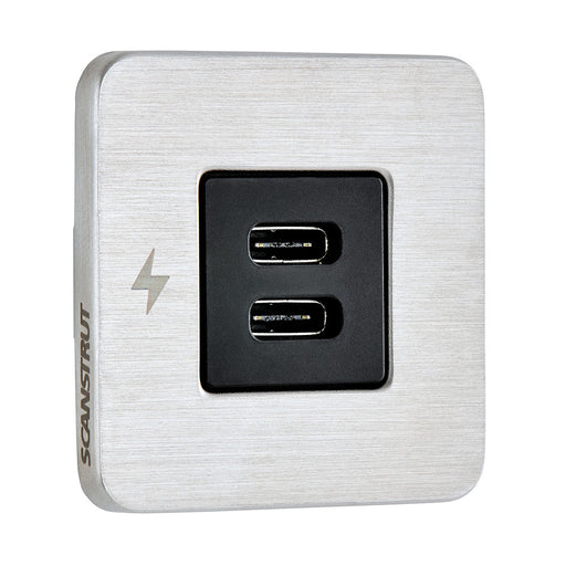 Scanstrut TILE USBC Interior Charging Socket  1224V  Stainless Steel Bezel SCTILE21