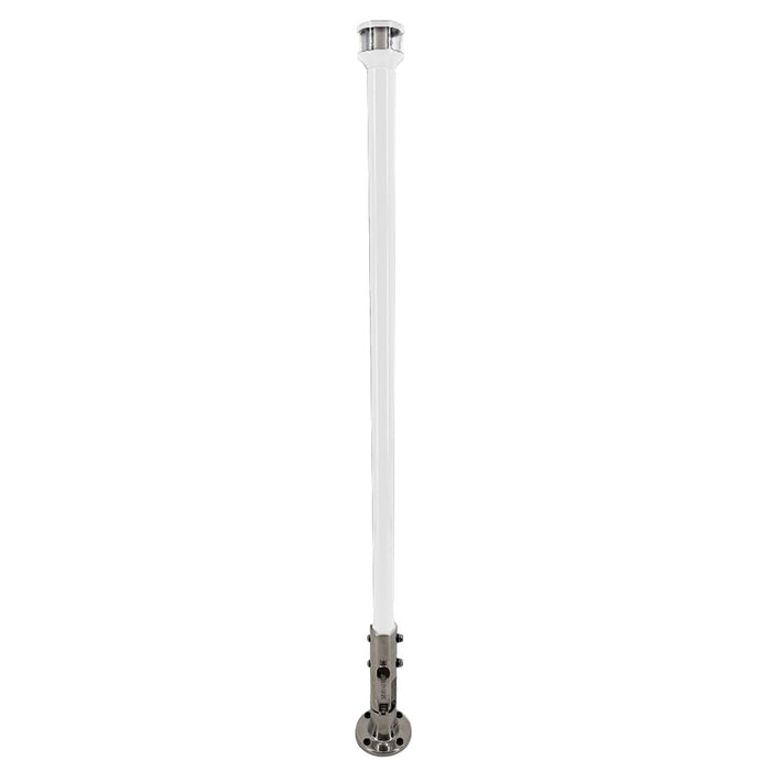 Seaview 36 Manually Folding Light Post w316 Stainless Steel Base  LTBLED12C5 Navigation Light  White SVMHB136LEDSSW