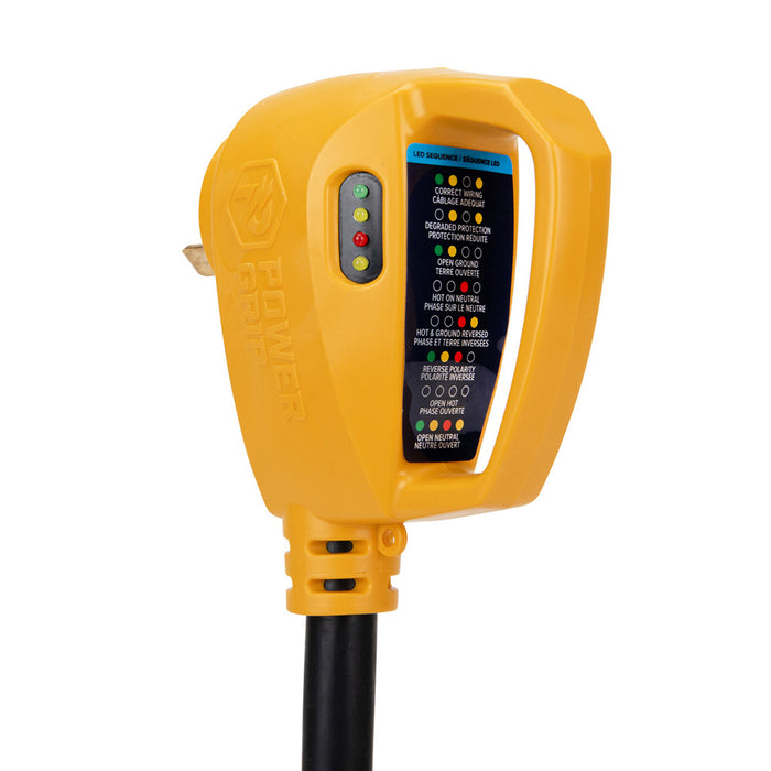 Camco Power Grip RV 12 30Amp Circuit Analyzer Dogbone  Integrated Surge Protection 55461