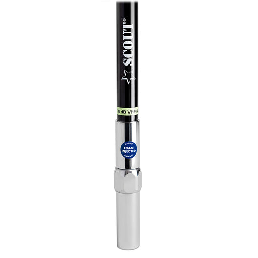 Scout 8 QuickFit Black VHF Antenna w5M Cable  FME Quick 6 Foam Filled 6db Solid Brass  Copper Element PF AN NVHF00042T