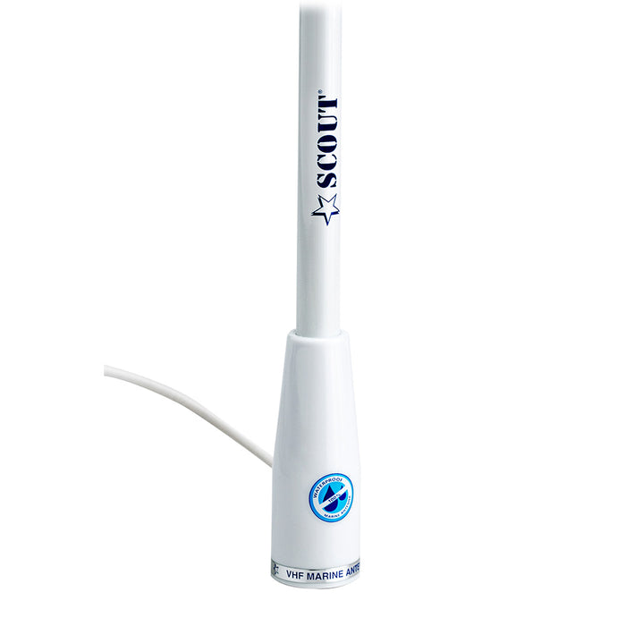 Scout 5 White VHF Antenna 3dB Nylon Ferrule w5M RG58 Coax KS22 PF AN NVHF00002T
