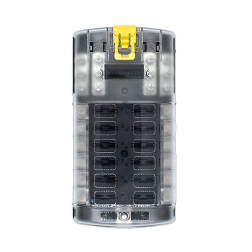 Bluewater 12 Position Fuse Block ATC wYellow Slide 32003003012