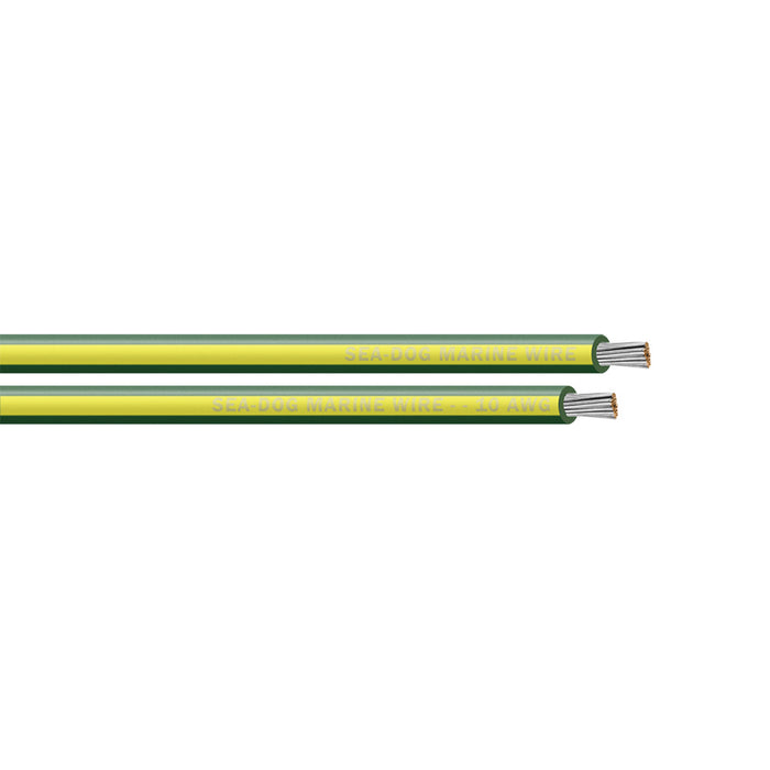 SeaDog 10 AWG GreenYellow Stripe Primary Wire  25 8010140
