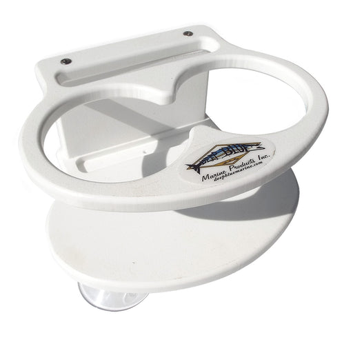 Deep Blue Marine Double Slim Can Drink Holder  Cell Phone  White DSDCELL
