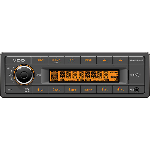 VDO 24V Radio wFM RDS Tuner MP3WMAUSBBluetooth  Orange Illumination TRW323UBOR