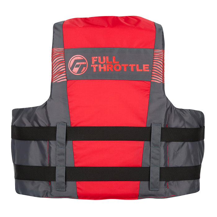 Full Throttle Adult Nylon Life Jacket  2X4X  BlackRed 11220010008026