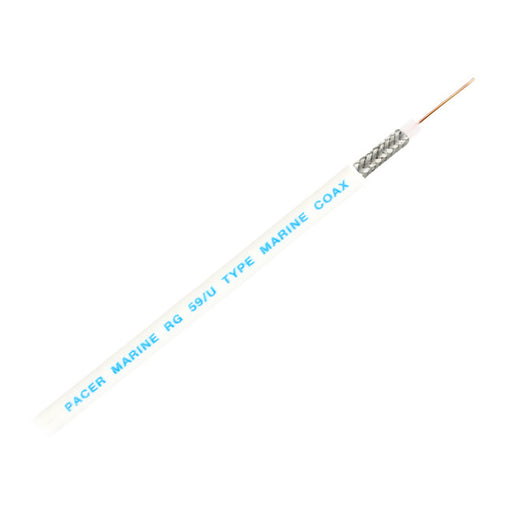 Pacer RG59UW Coax Cable  White  200 MRG59UW200