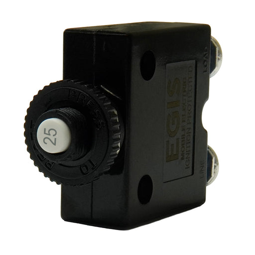 Egis 25A Push Button Panel Mount Circuit Breaker  Screw Terminals 471025