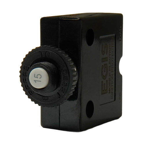 Egis 15A Push Button Panel Mount Circuit Breaker  Spade Terminal 471115