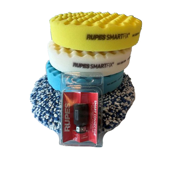 RUPES Double Sided Pad Kit  Blue Yellow White Wool 58 Connector 9DSPKIT