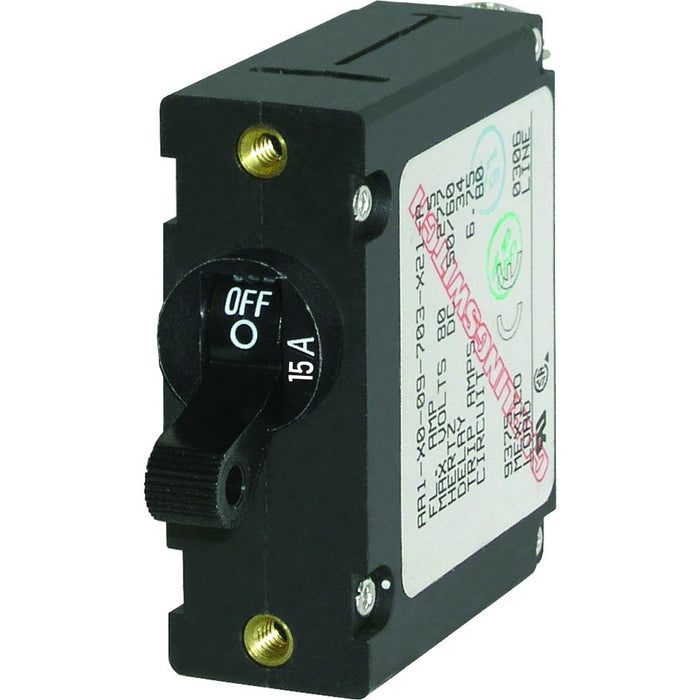 Blue Sea 7208 ACDC Single Pole Magnetic World Circuit Breaker  15AMP 7208