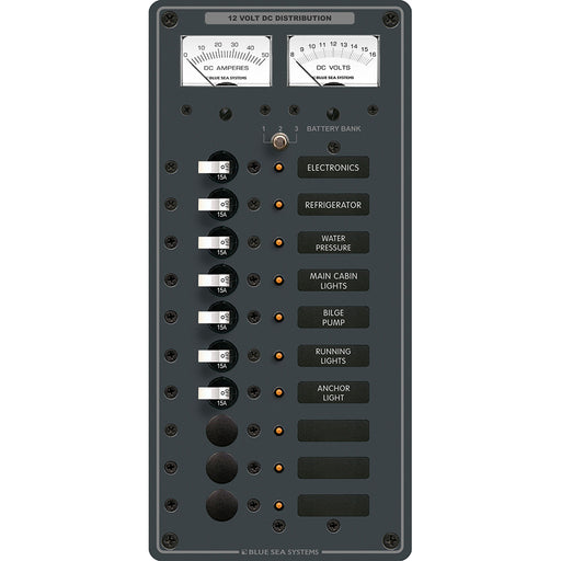 Blue Sea 8082 DC 10 Position Toggle Branch Circuit Breaker Panel 8082