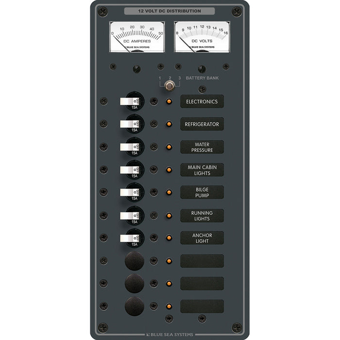 Blue Sea 8082 DC 10 Position Toggle Branch Circuit Breaker Panel 8082