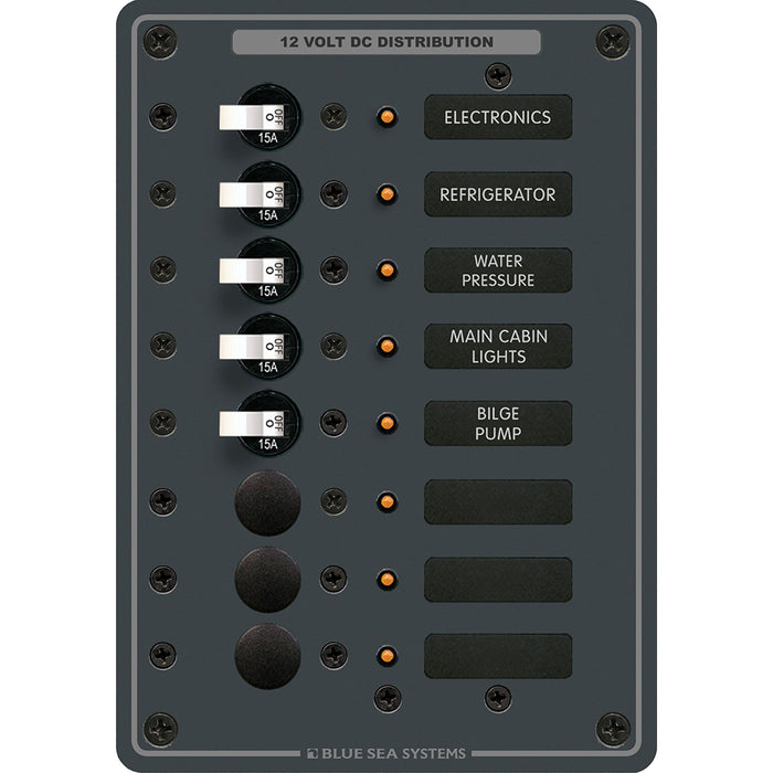 Blue Sea 8023 DC 8 Position Circuit Breaker  White Switches 8023