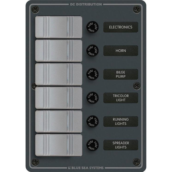 Blue Sea 8053 Slate Grey  6 Position  Vertical 8053