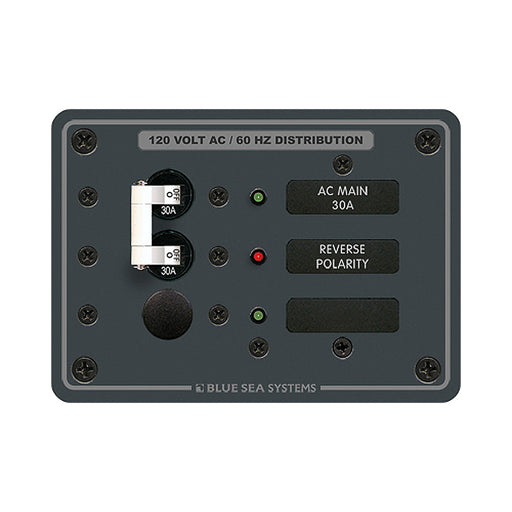 Blue Sea 8029 AC Main 1 Position Breaker Panel  White Switches 8029