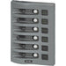 Blue Sea 4376 WeatherDeck Water Resistant Circuit Breaker Panel  6 Position  Grey 4376