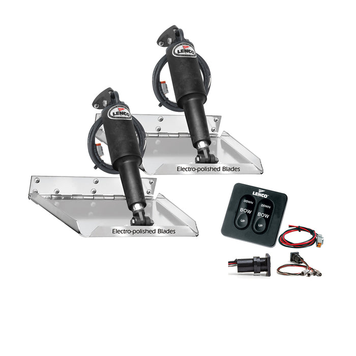 Lenco 12 x 12 Standard Performance Trim Tab Kit wStandard Tactile Switch Kit 12V RT12X12