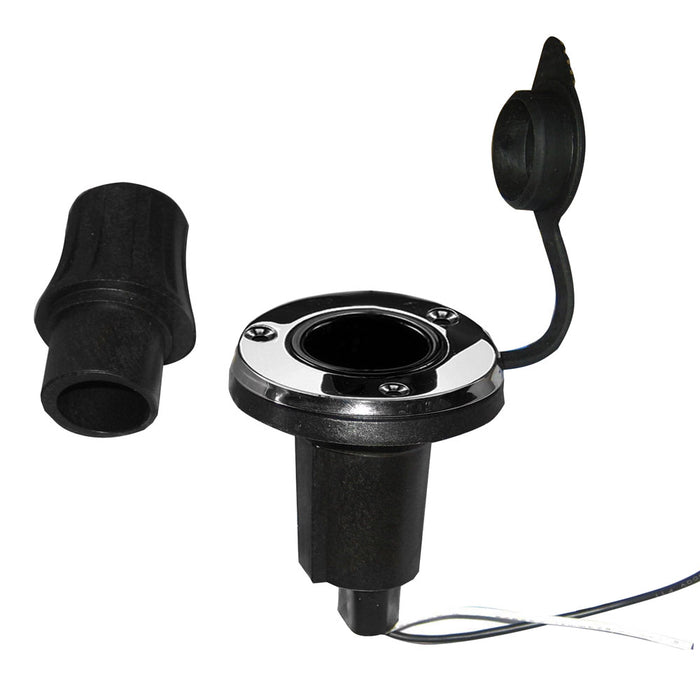 Perko Locking Collar Pole Light Mounting Base  2 Pin  Round  Stainless Steel 1045P0SDP