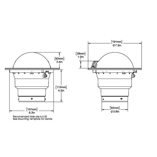 Ritchie FB500 Globemaster Compass  Flush Mount  Black  12V  5 Degree Card FB500