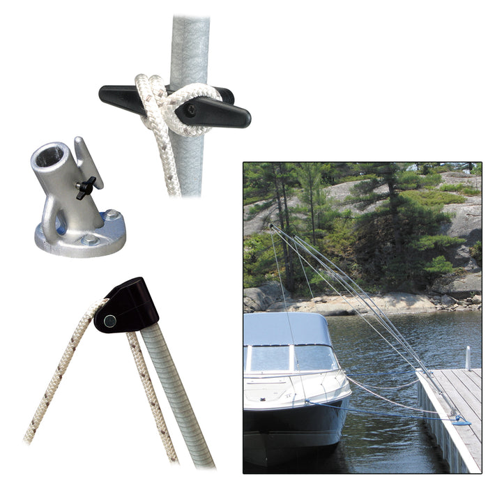 Dock Edge Premium Mooring Whips 2PC 12ft 5000 LBS up to 23ft DE3400F