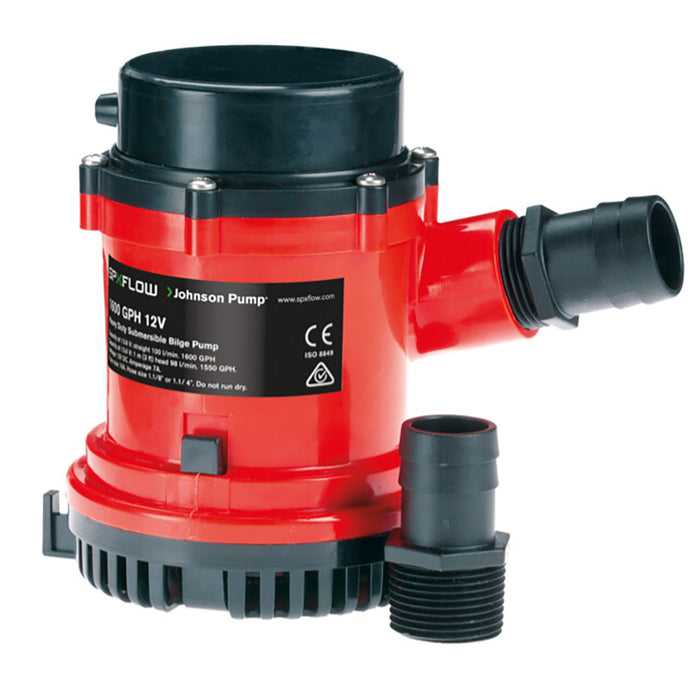 Johnson Pump 1600 GPH Bilge Pump 118 Hose 12V 1600400