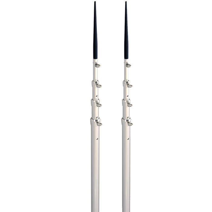 Lees 165 Bright Silver Black Spike Telescopic Poles fSidewinder TX3916SLSL