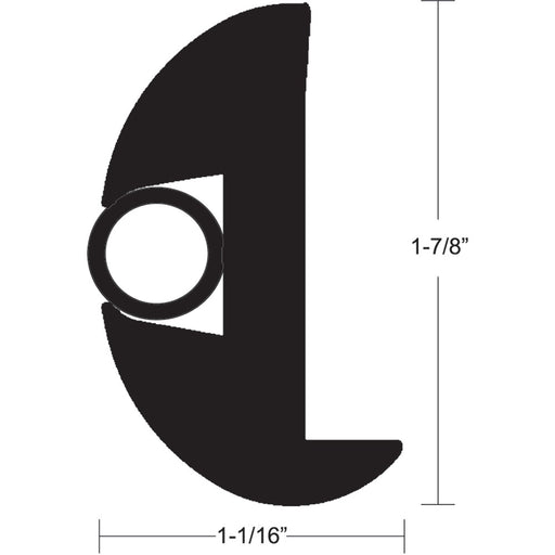 TACO Flex Vinyl Rub Rail Kit  Black wBlack Insert  70  178 x 1116 V112423BBK702