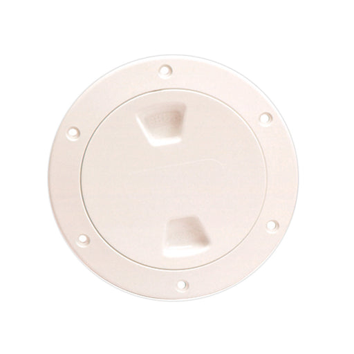 Beckson 4 Smooth Center ScrewOut Deck Plate  Beige DP40N